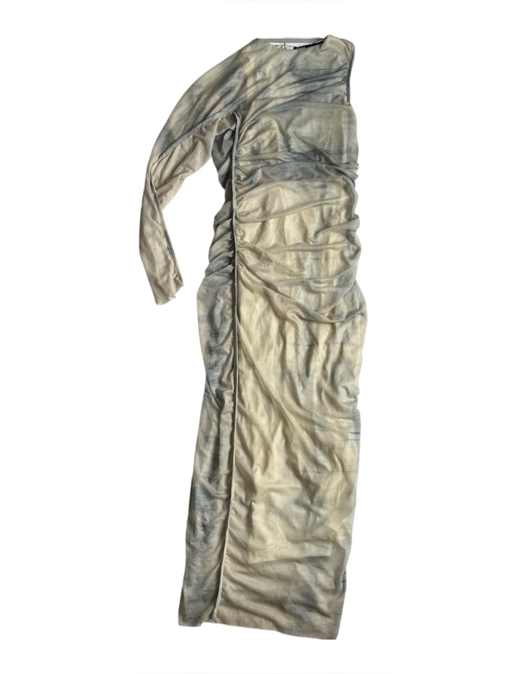 Zara Ruched sheer Midi Dress- marble print